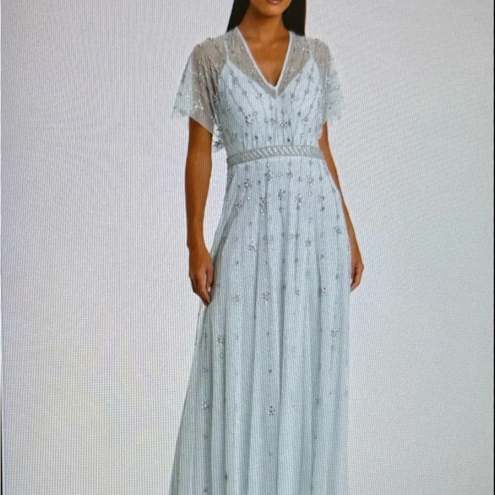 Mac Duggal Pale Blue Beaded Maxi Gown - Picture 4 of 4
